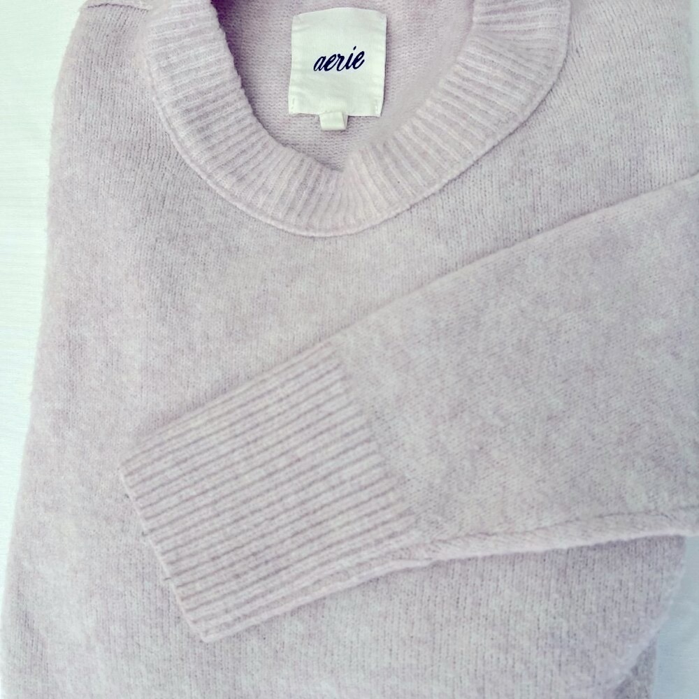 💜 Aerie Oversized Mock Neck Sweater – Lilac | Size XS (Fits More!) - Picture 8 of 8